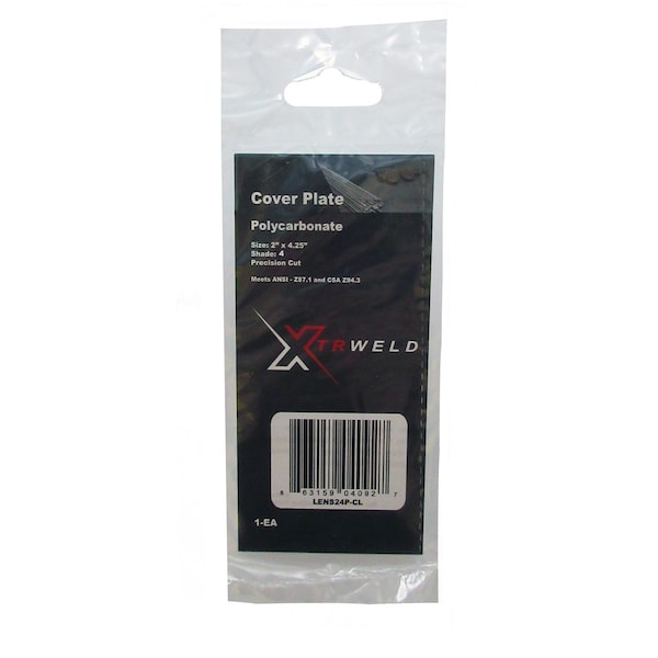 Xtrweld Lens, Filter Plate, Shade 4, 2 x 4.25in. LENS24P-SH4 - main